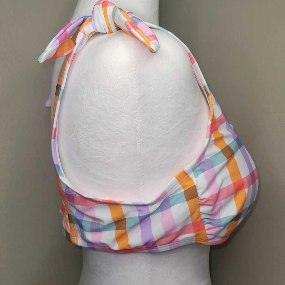 NWT! Kona Sol Bikini Checkered Top, Size XL (16)